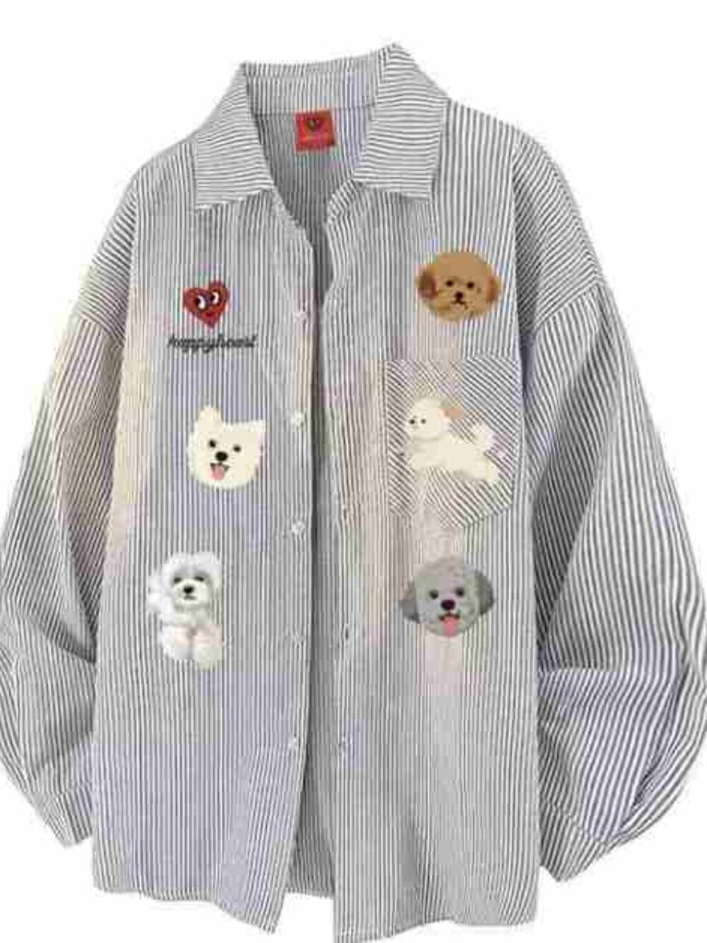 Puppy Patchwork Stripe Shirt